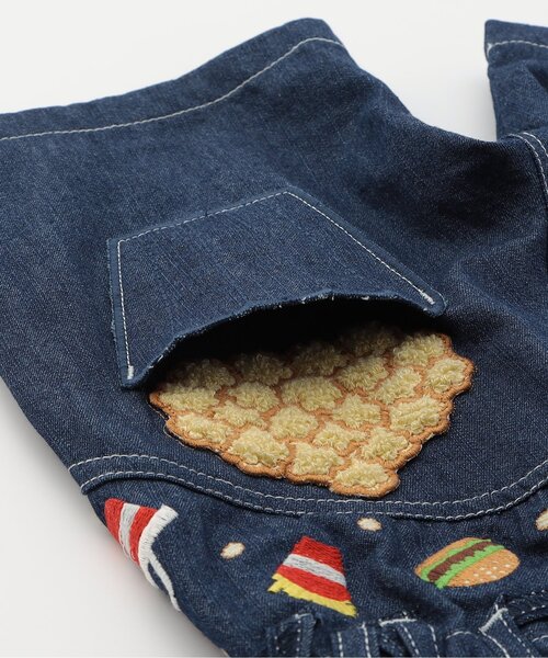 BIT'Z(ビッツ)の「FOOD刺繍ハーフパンツ(デニムパンツ・キッズ・ブルー/サックスブルー・120/110/100/95/90/80)」の16枚目の写真