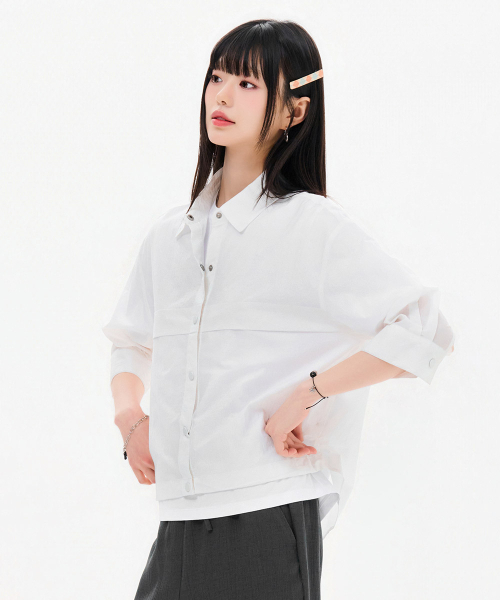 CHASECULT(チェイスカルト)の「レディース 7部袖カラージャンパー-FBRG4174C01(その他アウター・レディース・ホワイト・FRE)」の2枚目の写真