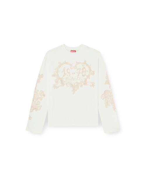 DIESEL（ディーゼル）の「ウィメンズ 長袖Tシャツ T-HILARY-LS-AA1（Tシャツ/カットソー・レディース・ホワイト/ベージュ系その他・XX-SMALL/SMALL/MEDIUM/X-SMALL/LARGE）」の4枚目の写真