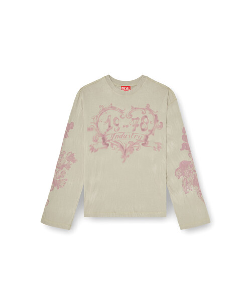 DIESEL（ディーゼル）の「ウィメンズ 長袖Tシャツ T-HILARY-LS-AA1（Tシャツ/カットソー・レディース・ホワイト/ベージュ系その他・XX-SMALL/SMALL/MEDIUM/X-SMALL/LARGE）」の3枚目の写真