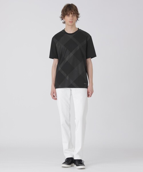 BLACK LABEL CRESTBRIDGE(ブラックレーベル・クレストブリッジ)の「ハイストレッチシャドーチェックTシャツ(Tシャツ/カットソー・メンズ・ブラック/ネイビー/ブルー/オフホワイト・L/M/XL)」の11枚目の写真