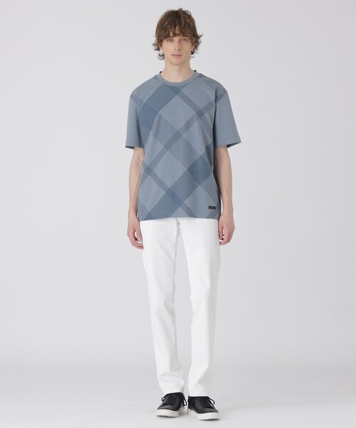 BLACK LABEL CRESTBRIDGE(ブラックレーベル・クレストブリッジ)の「ハイストレッチシャドーチェックTシャツ(Tシャツ/カットソー・メンズ・ブラック/ネイビー/ブルー/オフホワイト・L/M/XL)」の16枚目の写真