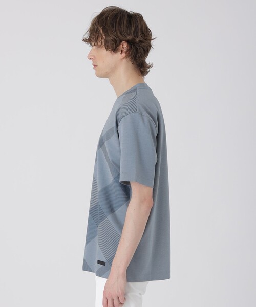 BLACK LABEL CRESTBRIDGE(ブラックレーベル・クレストブリッジ)の「ハイストレッチシャドーチェックTシャツ(Tシャツ/カットソー・メンズ・ブラック/ネイビー/ブルー/オフホワイト・L/M/XL)」の17枚目の写真