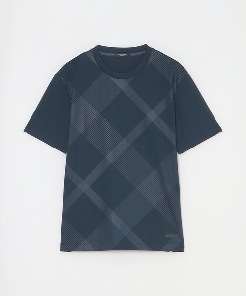 ハイストレッチシャドーチェックTシャツ（Tシャツ/カットソー）｜BLACK