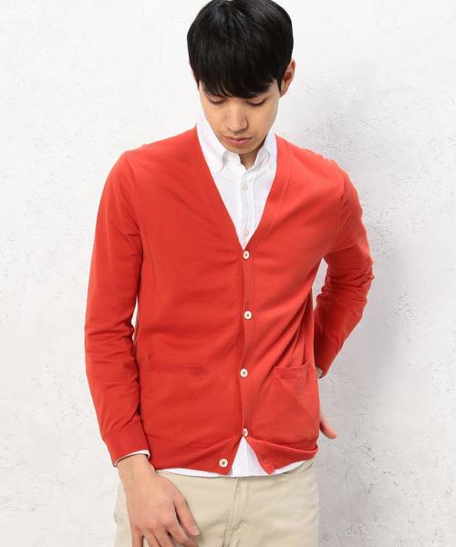 green label relaxing（グリーンレーベルリラクシング）の「KT ◎BASIC HI/G Vネックカーディガン 16G◆（カーディガン/ボレロ・メンズ・グレー/レッド/ロイヤルブルー/ネイビー・MEDIUM/X-LARGE/LARGE/SMALL）」の4枚目の写真