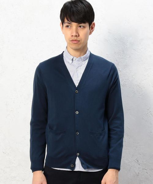 green label relaxing（グリーンレーベルリラクシング）の「KT ◎BASIC HI/G Vネックカーディガン 16G◆（カーディガン/ボレロ・メンズ・グレー/レッド/ロイヤルブルー/ネイビー・MEDIUM/X-LARGE/LARGE/SMALL）」の6枚目の写真