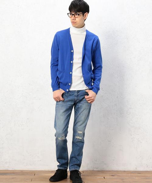 green label relaxing（グリーンレーベルリラクシング）の「KT ◎BASIC HI/G Vネックカーディガン 16G◆（カーディガン/ボレロ・メンズ・グレー/レッド/ロイヤルブルー/ネイビー・MEDIUM/X-LARGE/LARGE/SMALL）」の14枚目の写真