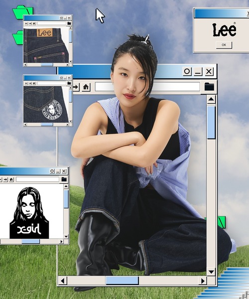 Lee(リー)の「X-girl x Lee TUCK WIDE DENIM PANTS(デニムパンツ・レディース・ライトインディゴブルー/インディゴブルー・S/M)」の19枚目の写真