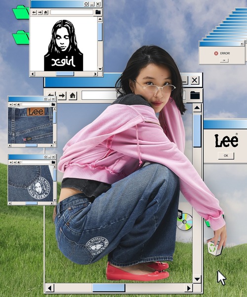 Lee(リー)の「X-girl x Lee TUCK WIDE DENIM PANTS(デニムパンツ・レディース・ライトインディゴブルー/インディゴブルー・S/M)」の21枚目の写真