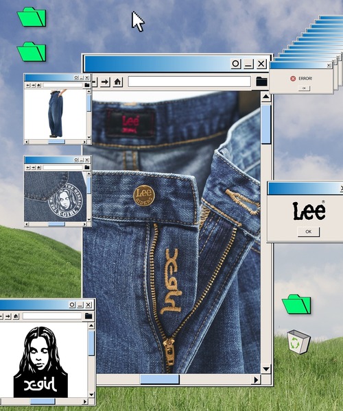 Lee(リー)の「X-girl x Lee TUCK WIDE DENIM PANTS(デニムパンツ・レディース・ライトインディゴブルー/インディゴブルー・S/M)」の22枚目の写真