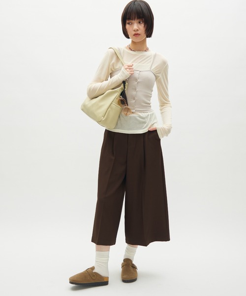 full/fill.(フルフィル)の「side pocket two handle bag / サイドポケット2ハンドルバッグ(ショルダーバッグ・レディース・ブラック/グリーン・FREE)」の18枚目の写真