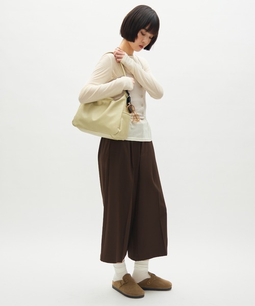 full/fill.(フルフィル)の「side pocket two handle bag / サイドポケット2ハンドルバッグ(ショルダーバッグ・レディース・ブラック/グリーン・FREE)」の19枚目の写真