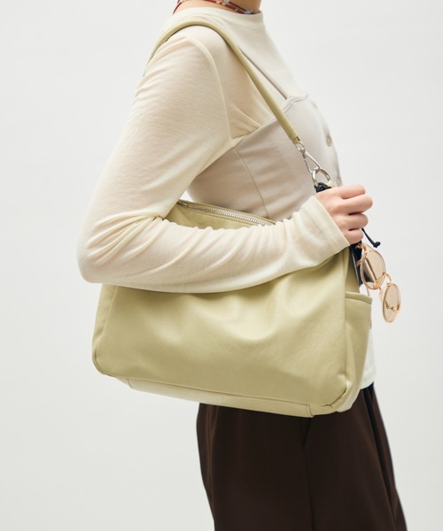 full/fill.(フルフィル)の「side pocket two handle bag / サイドポケット2ハンドルバッグ(ショルダーバッグ・レディース・ブラック/グリーン・FREE)」の16枚目の写真