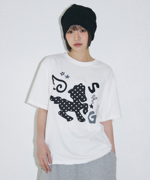 ドットポニーアップリケTシャツ[ホワイト]