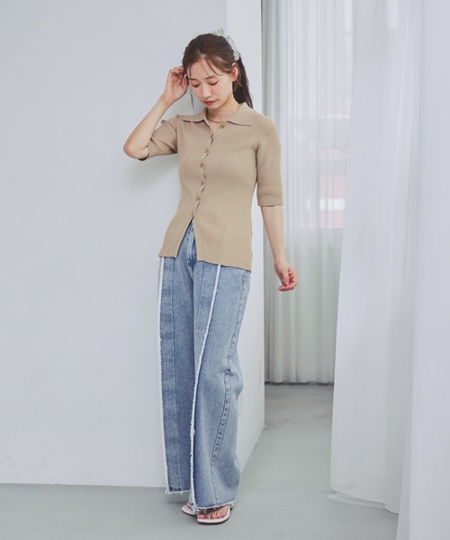 mysty woman（ミスティウーマン）の「フリンジデザインデニムパンツ　826865（デニムパンツ・レディース・インディゴブルー/ライトブルー・SMALL/MEDIUM）」の22枚目の写真