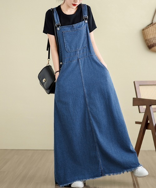 FAVORITO(ファヴォリート)の「ロングデニムワンピース(ワンピース・レディース・ブルー・S/M/L/XL)」の1枚目の写真