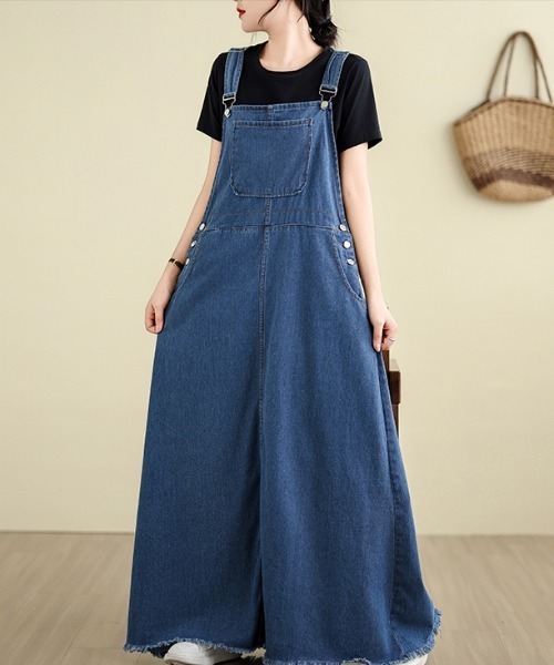 FAVORITO(ファヴォリート)の「ロングデニムワンピース(ワンピース・レディース・ブルー・S/M/L/XL)」の5枚目の写真