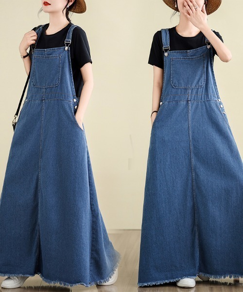 FAVORITO(ファヴォリート)の「ロングデニムワンピース(ワンピース・レディース・ブルー・S/M/L/XL)」の7枚目の写真