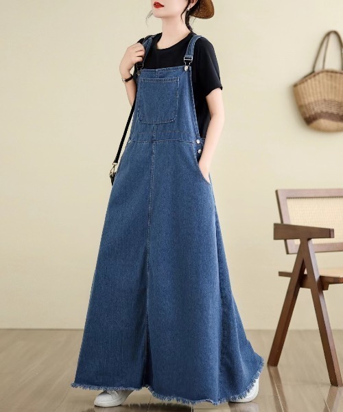 FAVORITO(ファヴォリート)の「ロングデニムワンピース(ワンピース・レディース・ブルー・S/M/L/XL)」の8枚目の写真