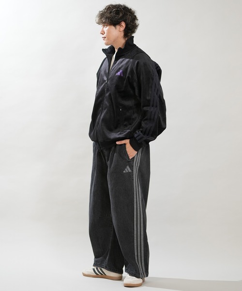 adidas(アディダス)の「adidas/アディダス ロングパンツ デニム トラックパンツ Gパン スタジアム オーバーサイズフィット デニム フルレングス オープンヘム トラックパンツ セットアップ対応 M1919(デニムパンツ・メンズ・ライトインディゴブルー/ブラック・M/L/XL)」の5枚目の写真