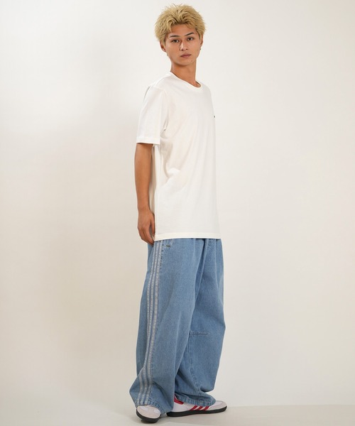 adidas(アディダス)の「adidas/アディダス ロングパンツ デニム トラックパンツ Gパン スタジアム オーバーサイズフィット デニム フルレングス オープンヘム トラックパンツ セットアップ対応 M1919(デニムパンツ・メンズ・ライトインディゴブルー/ブラック・M/L/XL)」の14枚目の写真