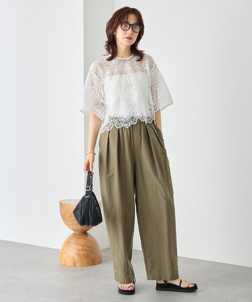 RIVE DROITE(リヴドロワ)の「【主役級ブラウス】スカラップレースブラウス (夏服/半袖/シアートップス)(シャツ/ブラウス・レディース・ブラック/ホワイト・FREE)」の3枚目の写真