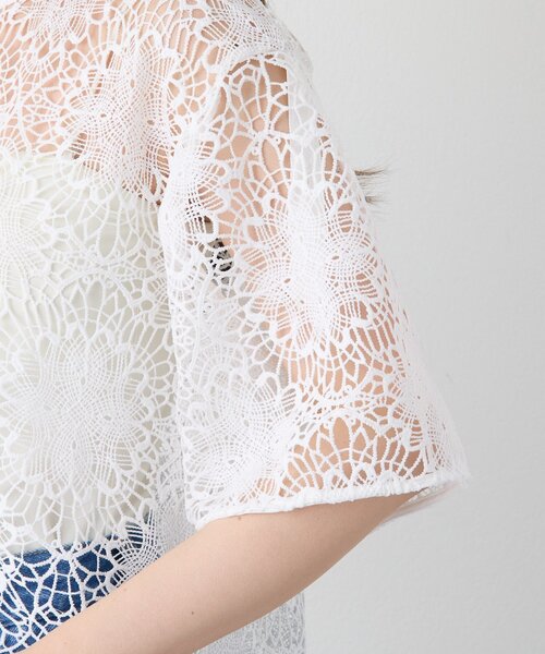 RIVE DROITE(リヴドロワ)の「【主役級ブラウス】スカラップレースブラウス (夏服/半袖/シアートップス)(シャツ/ブラウス・レディース・ブラック/ホワイト・FREE)」の13枚目の写真