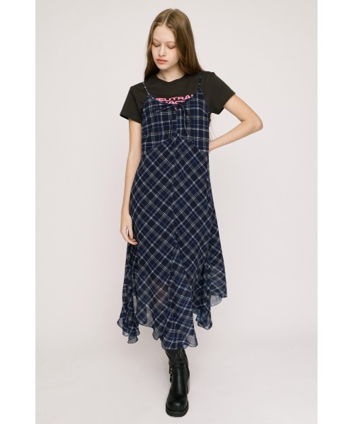 SLY(スライ)の「HANDKERCHIEF HEM CAMI DRESS ハンカチーフヘムキャミドレス 春服 夏服(ワンピース・レディース・ブラウン系その他2/ネイビー系/ブラック系その他2・FREE)」の3枚目の写真