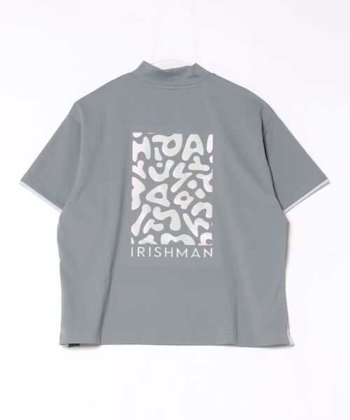 IRISHMAN(アイリッシュマン)の「【IRISHMAN/アイリッシュマン】【AURORA REFLECT】signature logo mock neck pullover / 光るモックネックプルオーバー バックプリント Tシャツ(UNISEX)(Tシャツ/カットソー・メンズ・ライトグレー/ベージュ/グレー・MEDIUM/LARGE/X-LARGE/SMALL)」の7枚目の写真