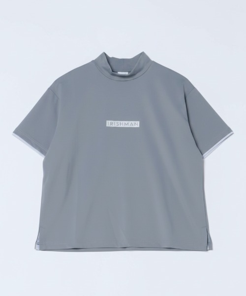 IRISHMAN(アイリッシュマン)の「【IRISHMAN/アイリッシュマン】【AURORA REFLECT】signature logo mock neck pullover / 光るモックネックプルオーバー バックプリント Tシャツ(UNISEX)(Tシャツ/カットソー・メンズ・ライトグレー/ベージュ/グレー・MEDIUM/LARGE/X-LARGE/SMALL)」の3枚目の写真