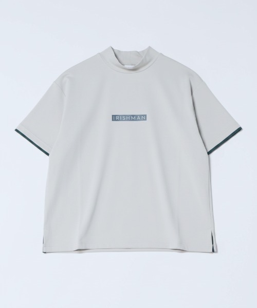 IRISHMAN(アイリッシュマン)の「【IRISHMAN/アイリッシュマン】【AURORA REFLECT】signature logo mock neck pullover / 光るモックネックプルオーバー バックプリント Tシャツ(UNISEX)(Tシャツ/カットソー・メンズ・ライトグレー/ベージュ/グレー・MEDIUM/LARGE/X-LARGE/SMALL)」の2枚目の写真