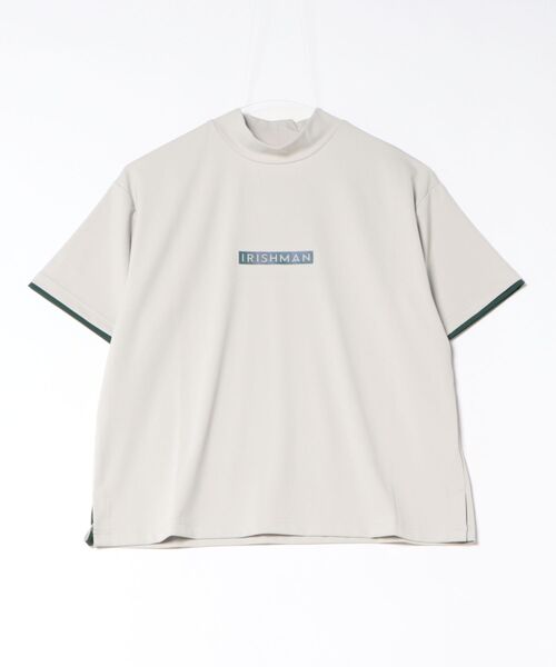 IRISHMAN(アイリッシュマン)の「【IRISHMAN/アイリッシュマン】【AURORA REFLECT】signature logo mock neck pullover / 光るモックネックプルオーバー バックプリント Tシャツ(UNISEX)(Tシャツ/カットソー・メンズ・ライトグレー/ベージュ/グレー・MEDIUM/LARGE/X-LARGE/SMALL)」の4枚目の写真