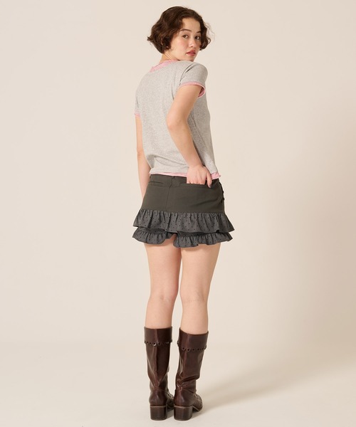 TINA:JOJUN(ティーナジョジュン)の「ドット フリル ティアード ショートパンツ TINA:JOJUN(その他パンツ・レディース・ネイビー/グレー・S/M)」の8枚目の写真