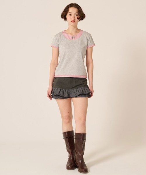TINA:JOJUN(ティーナジョジュン)の「ドット フリル ティアード ショートパンツ TINA:JOJUN(その他パンツ・レディース・ネイビー/グレー・S/M)」の19枚目の写真