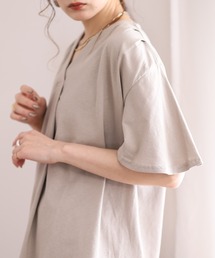 ブラウス風タックスキッパー半袖Tシャツ