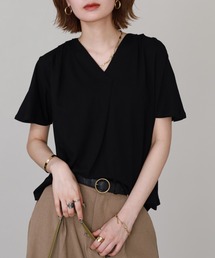 ブラウス風タックスキッパー半袖Tシャツ