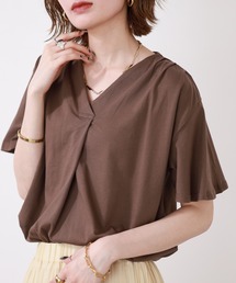 ブラウス風タックスキッパー半袖Tシャツ