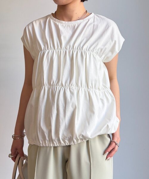Jena espace merveilleux(ジェナ エスパスメルヴェイユ)の「【PalinkA/パリンカ】フロントギャザーカットソー(Tシャツ/カットソー・レディース・ベージュ/チャコールグレー/アイボリー・FREE)」の2枚目の写真