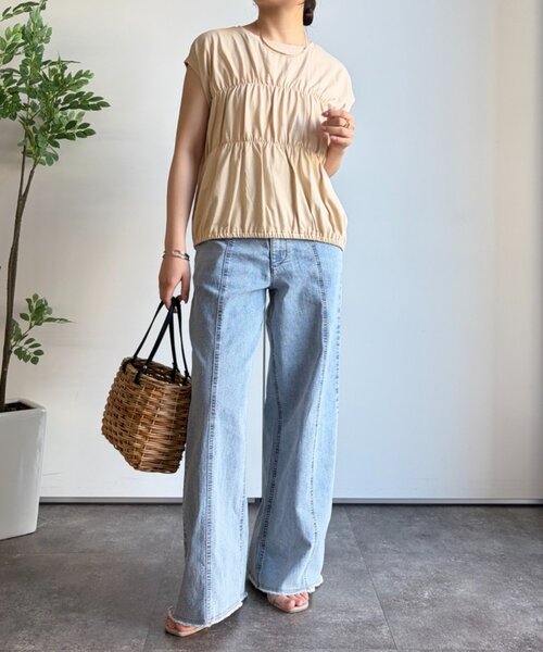 Jena espace merveilleux(ジェナ エスパスメルヴェイユ)の「【PalinkA/パリンカ】フロントギャザーカットソー(Tシャツ/カットソー・レディース・ベージュ/チャコールグレー/アイボリー・FREE)」の11枚目の写真