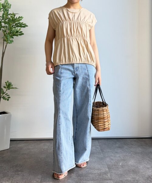 Jena espace merveilleux(ジェナ エスパスメルヴェイユ)の「【PalinkA/パリンカ】フロントギャザーカットソー(Tシャツ/カットソー・レディース・ベージュ/チャコールグレー/アイボリー・FREE)」の10枚目の写真