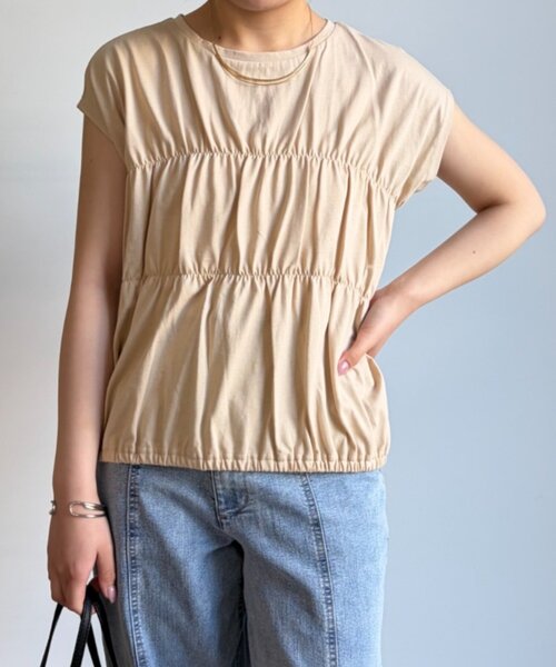 Jena espace merveilleux(ジェナ エスパスメルヴェイユ)の「【PalinkA/パリンカ】フロントギャザーカットソー(Tシャツ/カットソー・レディース・ベージュ/チャコールグレー/アイボリー・FREE)」の6枚目の写真