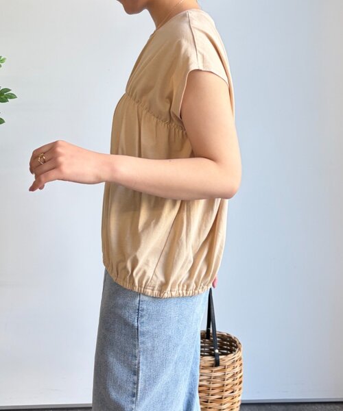 Jena espace merveilleux(ジェナ エスパスメルヴェイユ)の「【PalinkA/パリンカ】フロントギャザーカットソー(Tシャツ/カットソー・レディース・ベージュ/チャコールグレー/アイボリー・FREE)」の5枚目の写真
