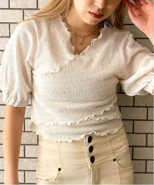 GORGE(ゴージ)の「カシュクールレイヤードプルオーバー(Tシャツ/カットソー・レディース・アイボリー・F)」の3枚目の写真
