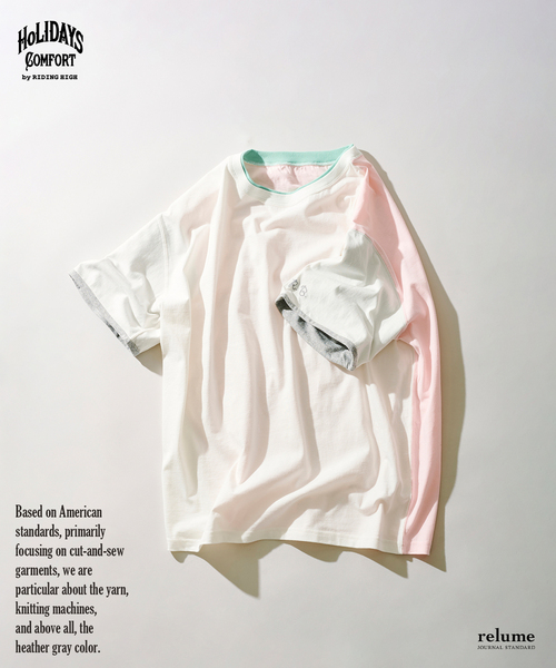 RIDING HIGH（ライディングハイ）の「RIDING HIGH / ライディングハイ 別注 メランジジャージー リバーシブルT（Tシャツ/カットソー・メンズ・ホワイト/ライトグレー/グレー・MEDIUM/LARGE）」の2枚目の写真