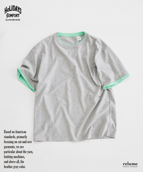 RIDING HIGH（ライディングハイ）の「RIDING HIGH / ライディングハイ 別注 メランジジャージー リバーシブルT（Tシャツ/カットソー・メンズ・ホワイト/ライトグレー/グレー・MEDIUM/LARGE）」の3枚目の写真