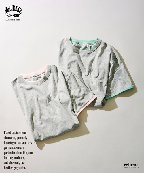 RIDING HIGH（ライディングハイ）の「RIDING HIGH / ライディングハイ 別注 メランジジャージー リバーシブルT（Tシャツ/カットソー・メンズ・ホワイト/ライトグレー/グレー・MEDIUM/LARGE）」の4枚目の写真