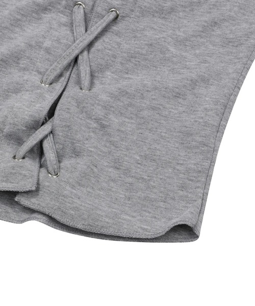 MUCENT(ムセント)の「【日本未発売/WEB限定】MUCENT(ムセント)/ルケ アイレット レースアップ コルセット 半袖 Tシャツ/LUKE EYELET LACE-UP CORSET HALF T(Tシャツ/カットソー・レディース・グレー/ホワイト・FREE)」の11枚目の写真