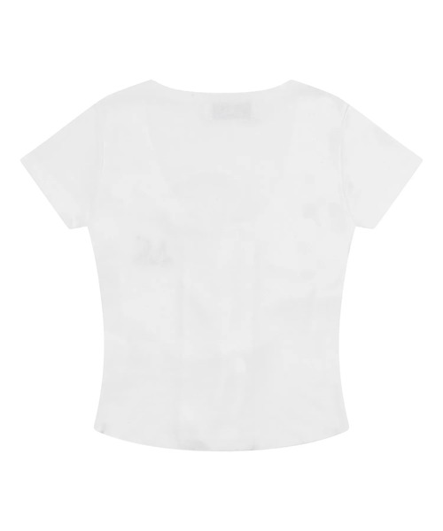 MUCENT(ムセント)の「【日本未発売/WEB限定】MUCENT(ムセント)/ルケ アイレット レースアップ コルセット 半袖 Tシャツ/LUKE EYELET LACE-UP CORSET HALF T(Tシャツ/カットソー・レディース・グレー/ホワイト・FREE)」の5枚目の写真
