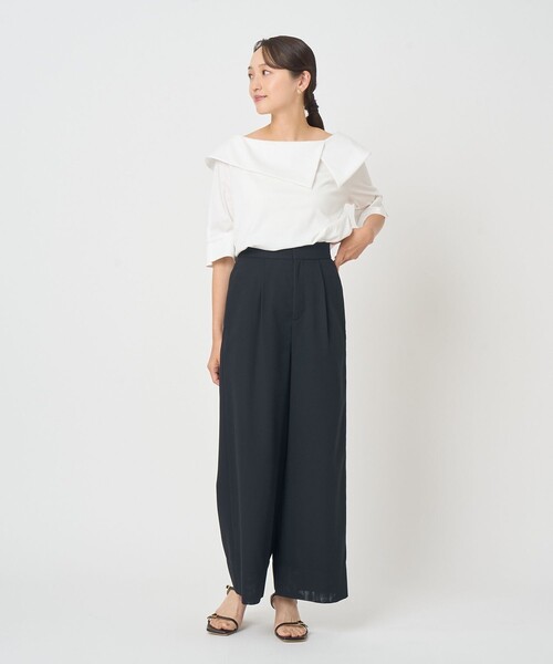ANAYI（アナイ）の「コットンスムースアシンメトリー プルオーバー（Tシャツ/カットソー・レディース・ホワイト/ネイビー/ラベンダー・38）」の21枚目の写真