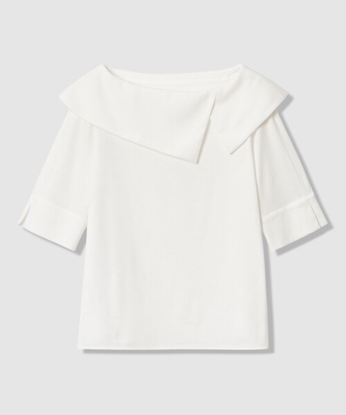ANAYI（アナイ）の「コットンスムースアシンメトリー プルオーバー（Tシャツ/カットソー・レディース・ホワイト/ネイビー/ラベンダー・38）」の19枚目の写真